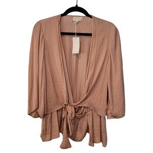 NWT Pink Melloday Wrap Pullover V-Neck Top Medium